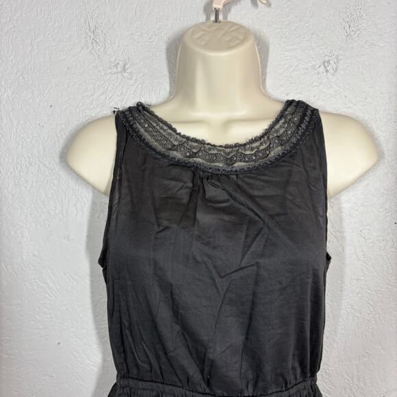 Converse Lace Trim Y2K Style Tank Dress Mini Casual Lined Gray - S - Picture 4 of 5